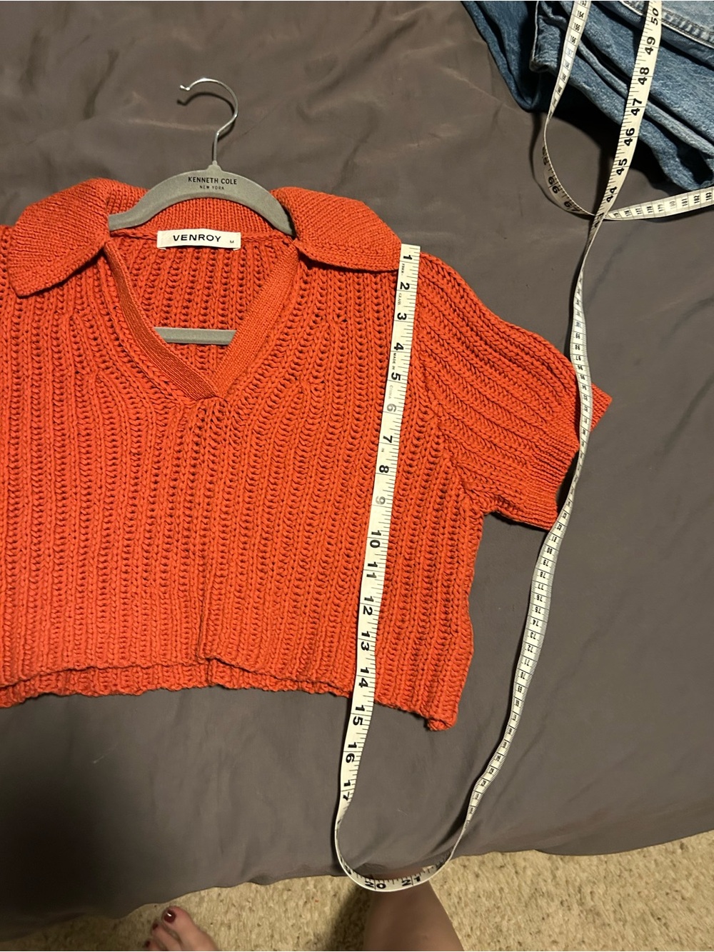 Venroy Terracotta Size M Cotton Crochet Polo and Miniskirt Set - Picture 3 of 9